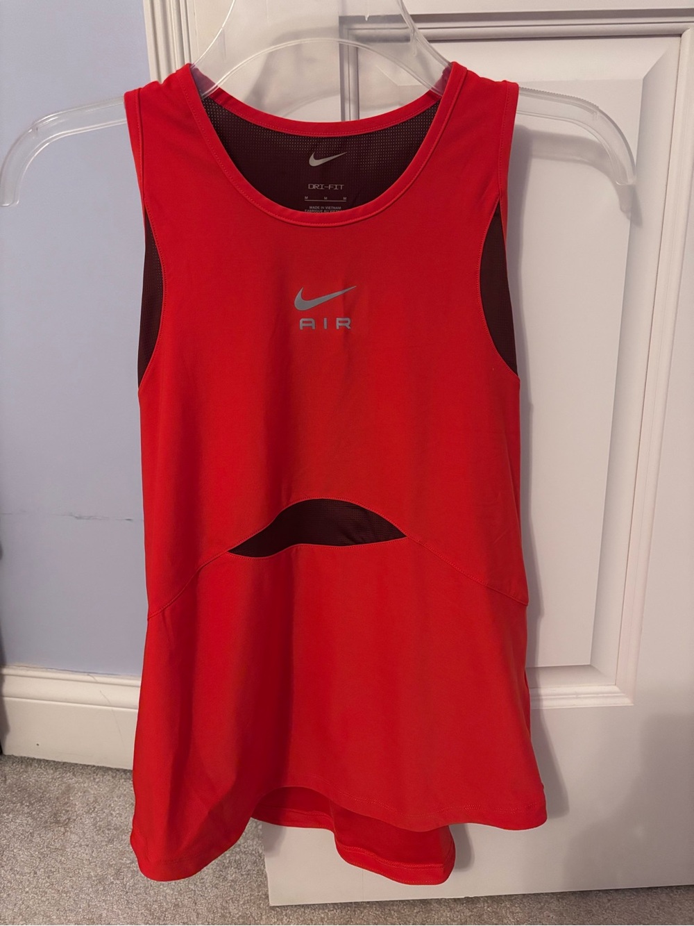 Nike Men’s Red Swim Tank with Black Mesh Accents